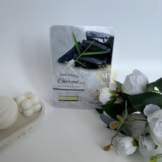 Тканевая маска для лица Meloso Total Solution Charcoal Mask с углём, бамбуком и чёрным кунжутом, 25 г